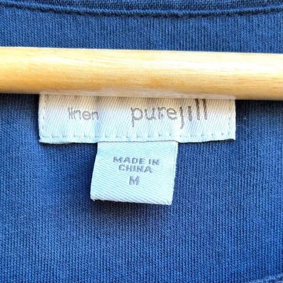 J. Jill Pure Jill Linen Blue Long Sleeveless Dress Sz Medium - Picture 2 of 4